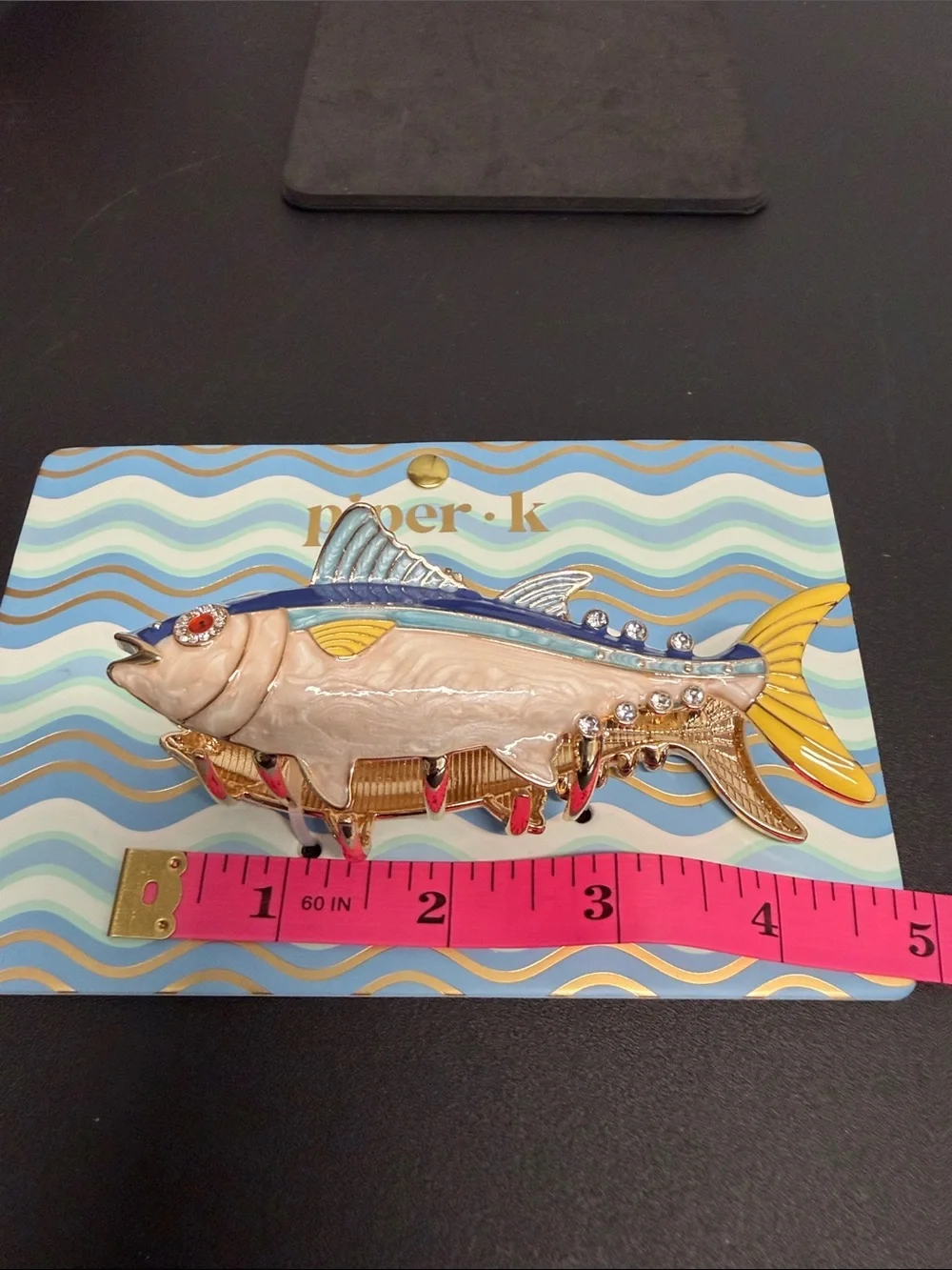 Piper K | Summer Coastal Sea Bass Trout Rhinestone Metal Hair Clip 🐟🌊